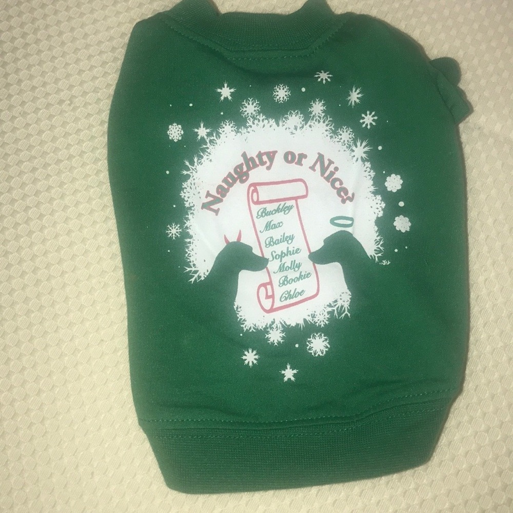 Christmas holiday dog shirt pet naughty or nice